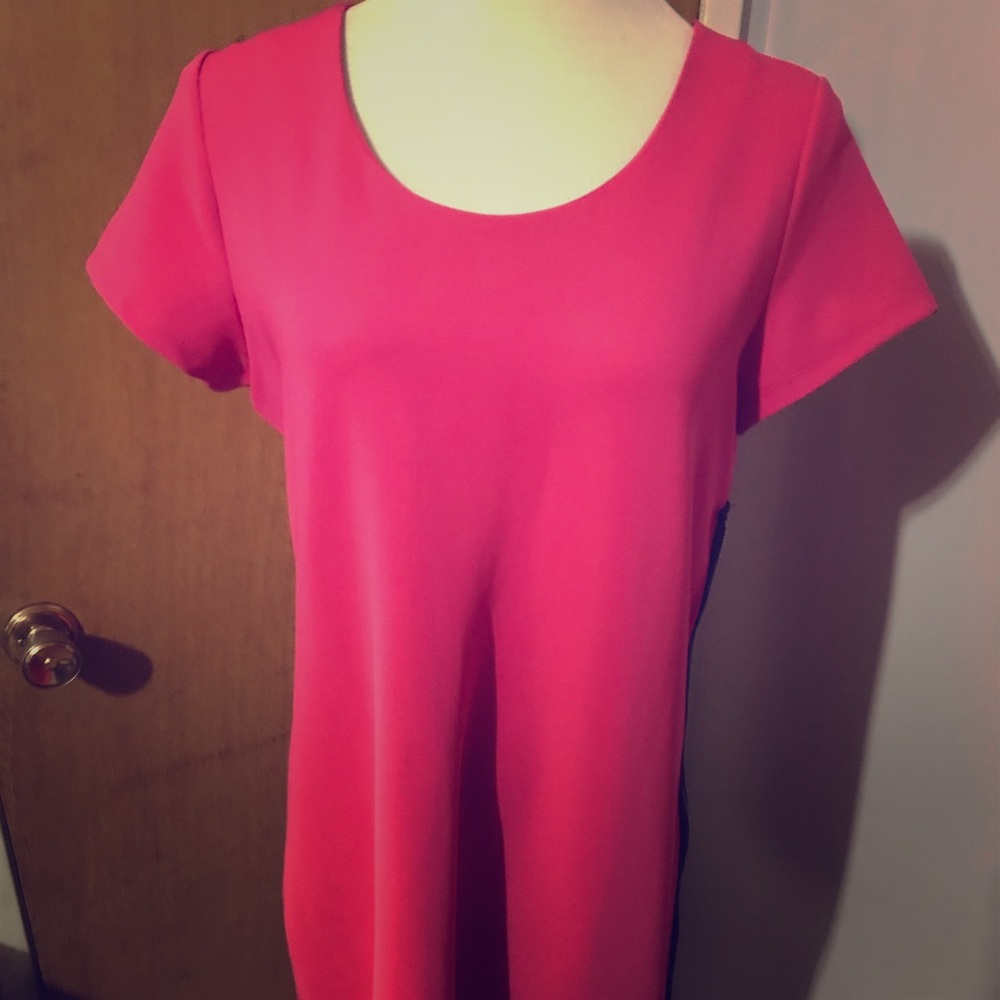 Hot pink zip side shift dress
